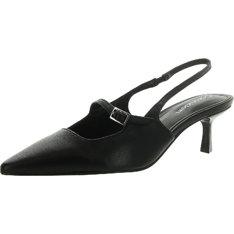 Womens Pointed Toe Heels Slingback Sandals British Gentleman Oxford Style  