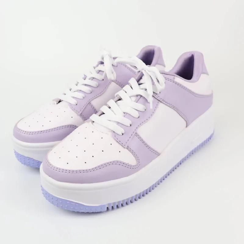 Women's Slam 1 Sneakers In Lilac Purple Zip - Up Boot Style  