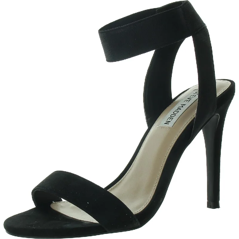 Womens Suede Open Toe Ankle Strap Combat - Inspired Military Boot Look  