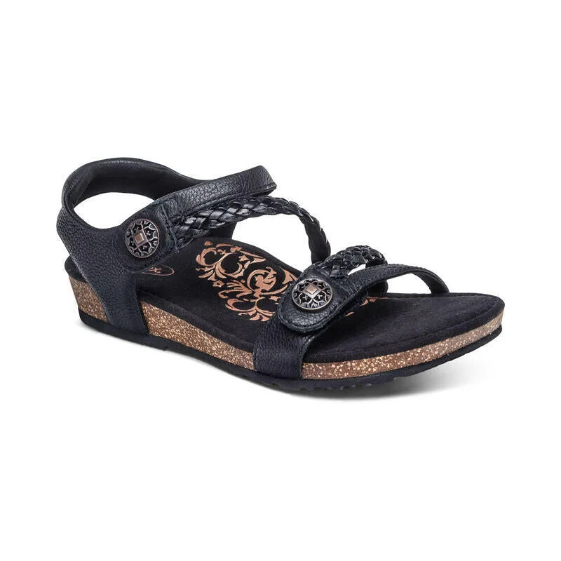 Aetrex Jillian - Black Paisley Print Shoe Design  