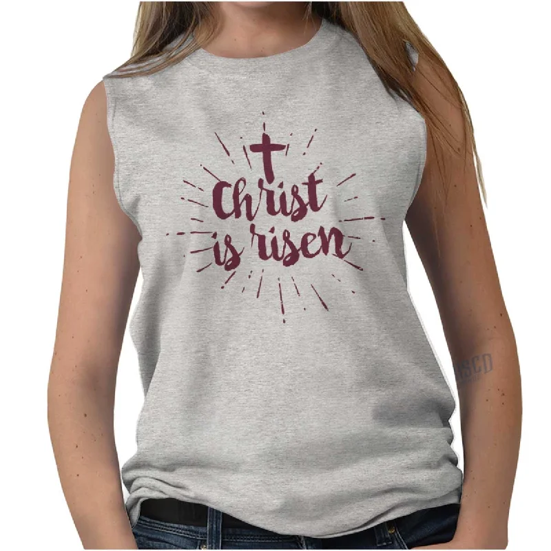 Christ Risen Sleeveless T-Shirt Edgy Women's Punk