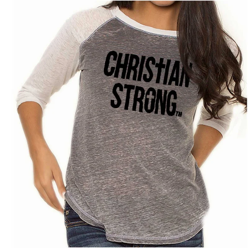Christian Strong Baseball Raglan T Relaxed Women's 