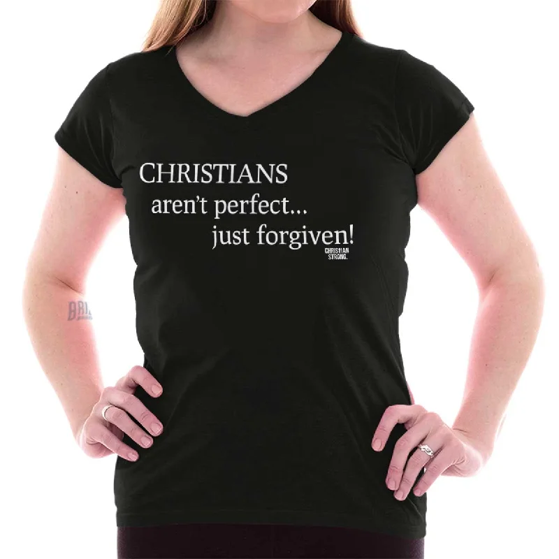 Christians Junior Fit V-Neck T Shirt Edgy Women's Punk