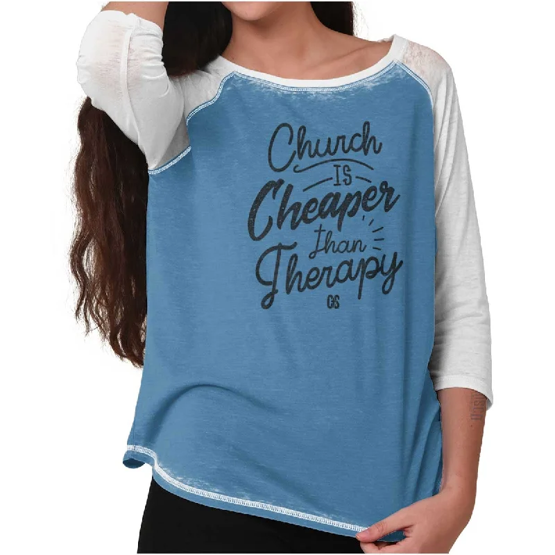 Church Therapy Baseball Raglan T British Gentlewoman Style