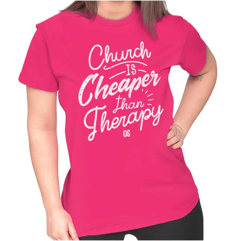 Church Therapy Ladies T Shirt Street