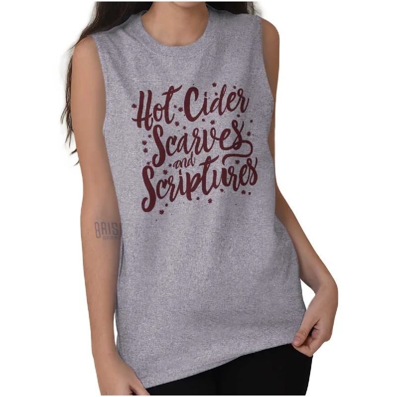 Cider Scarves Scriptures Sleeveless T Shirt Sporty Women's Tennis