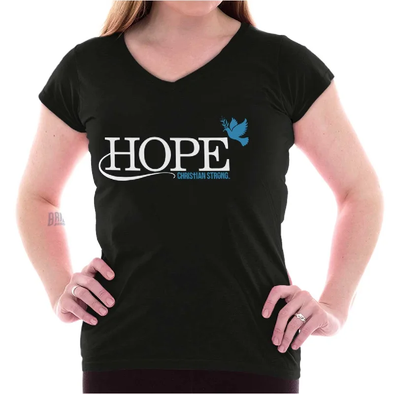 Hope Dove Junior Fit V-Neck T-Shirt Stylish Women's Neon