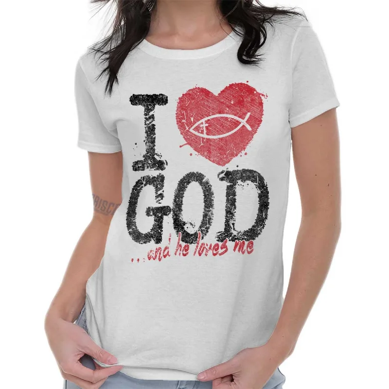 I Love God Ladies T Shirt Elegant Women's 