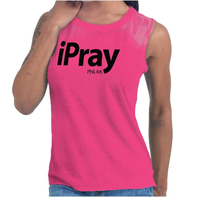 I Pray Philippians Junior Muscle T-shirt Cozy Women's Sherpa - lined