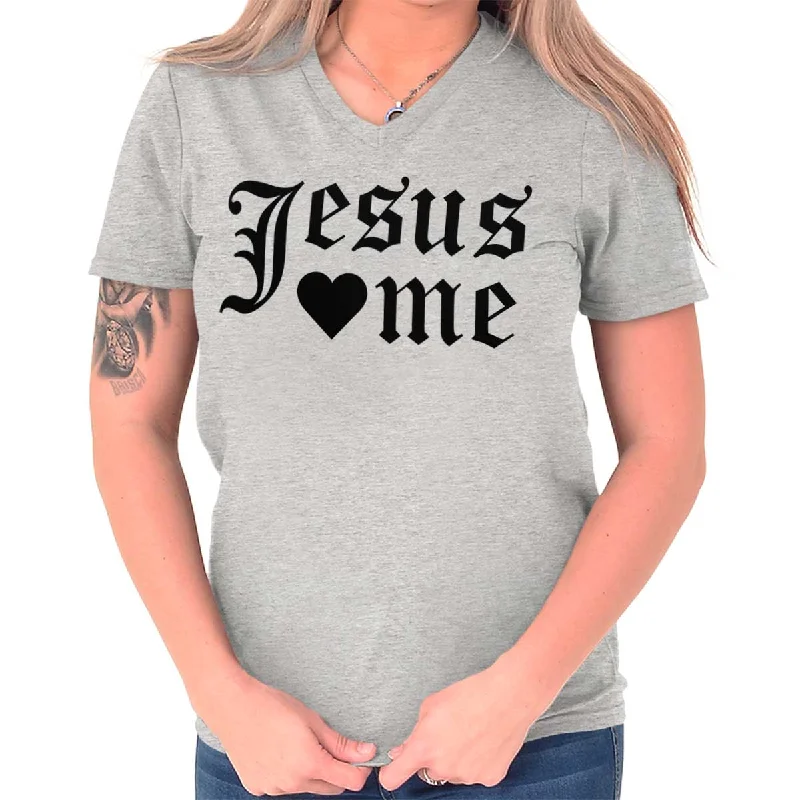 Jesus Hearts Me V-Neck T-Shirt performance