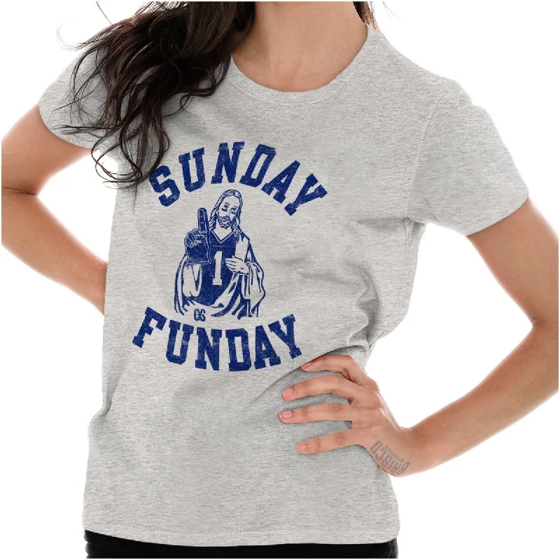 Jesus Sunday Funday Ladies T Shirt Dynamic Women's Moto