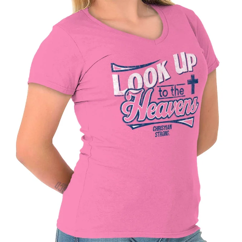Look Up to Heavens Junior Fit V-Neck T-Shirt Australian Beach