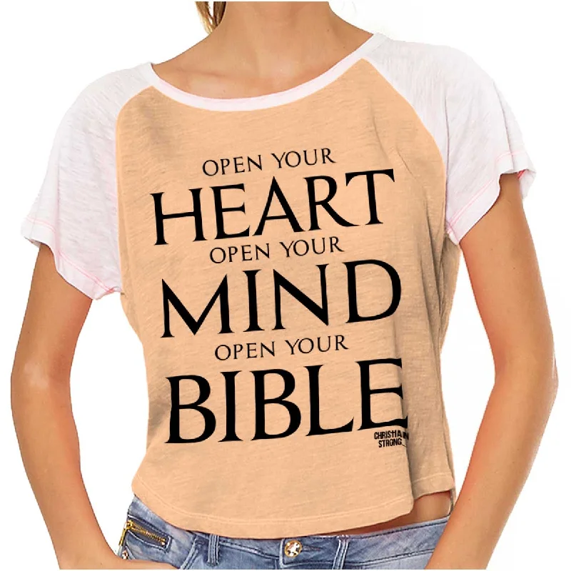 Open Your Bible Vintage T Shirts Youthful Women's Anime - inspired