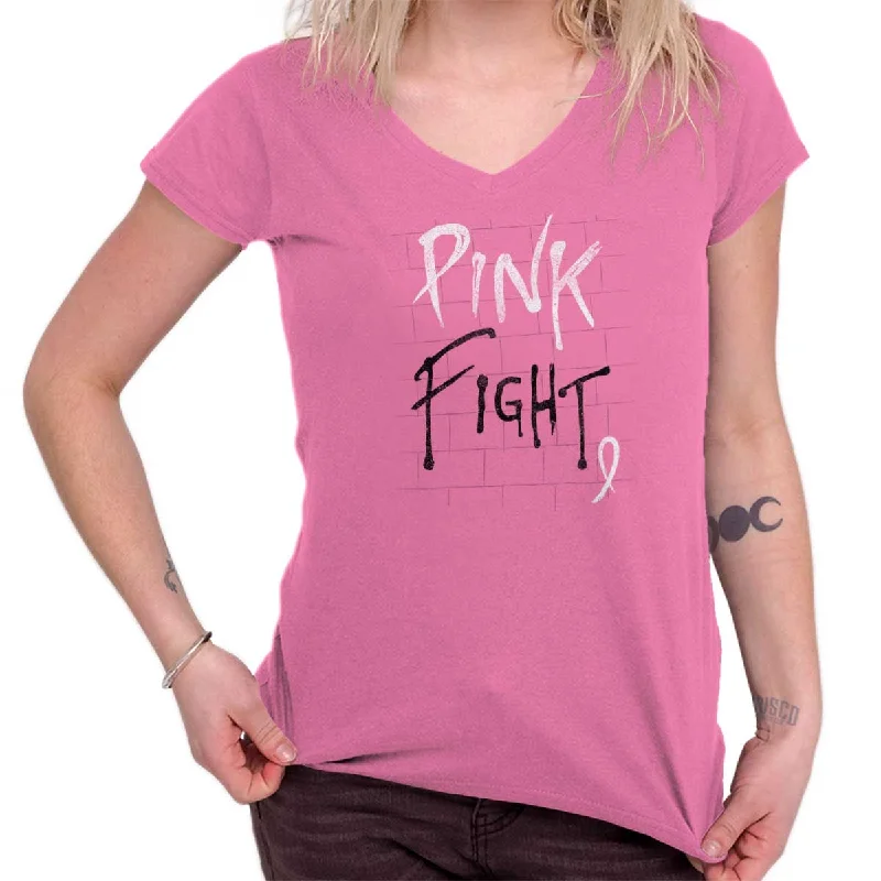 BCA Pink Fight Junior Fit V-Neck T Shirt Cozy Women's Sherpa - lined