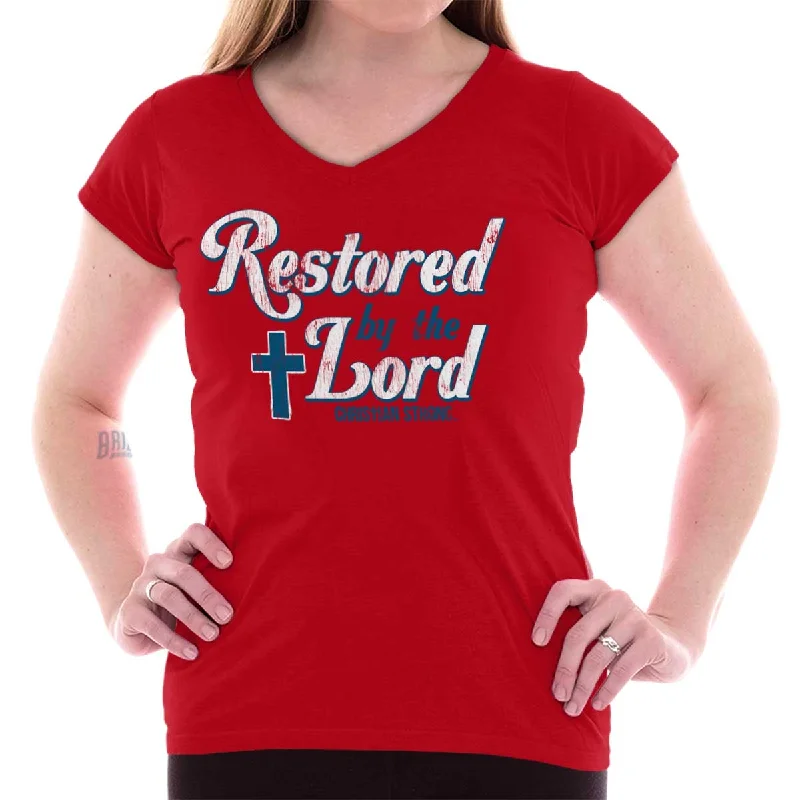 Restored by Lord Junior Fit V-Neck T-Shirt Trendy Women's Oversized