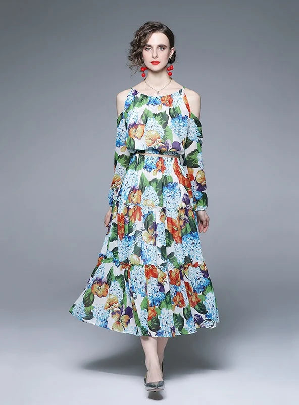 SLING LONG-SLEEVED SHIRT+SKIRT TWO-PIECE SUIT Modern Women's 