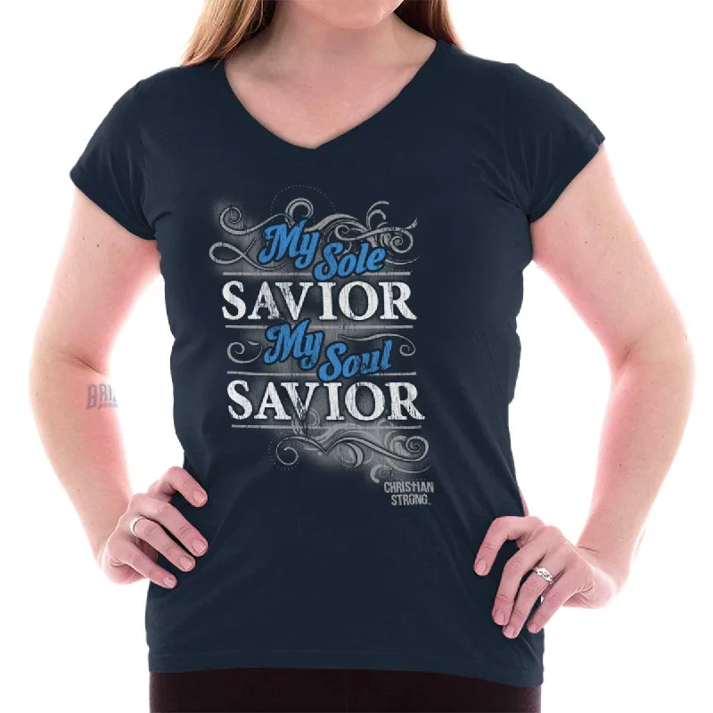 Soul Savior Junior Fit V-Neck T-Shirt Relaxed Women's Beachy