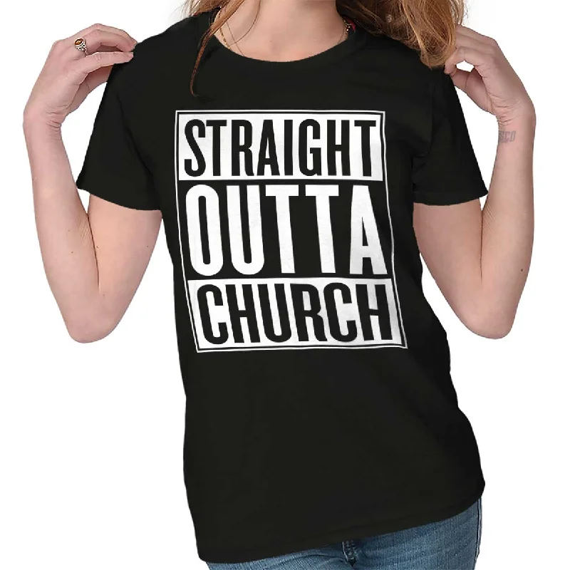 Outta Church Ladies T Shirt Trendy Women's Oversized