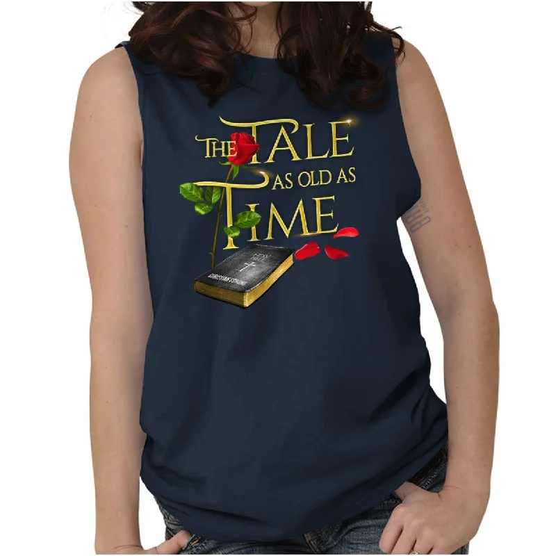 Tale Old as Time Sleeveless T-Shirt Confident Women's High - fashion