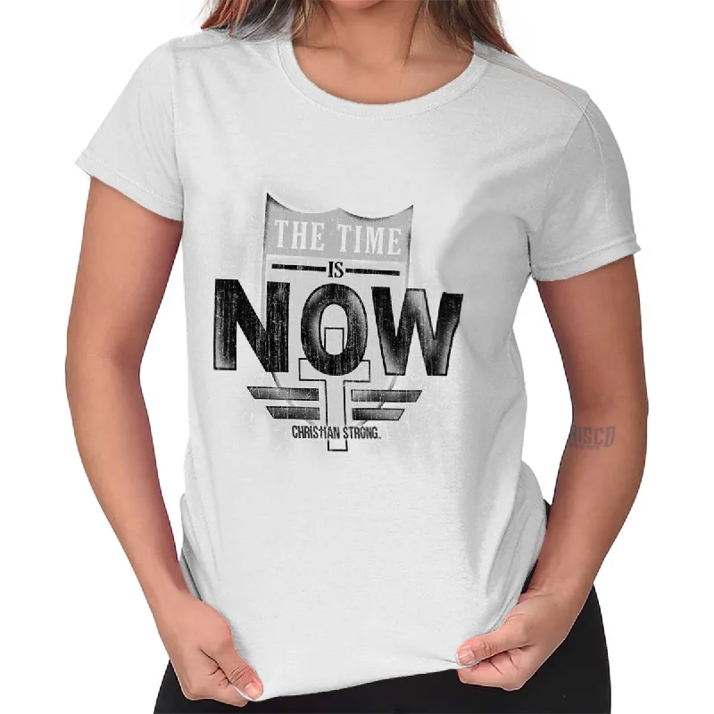 Time is Now Ladies T Shirt Classic Women's Tweed