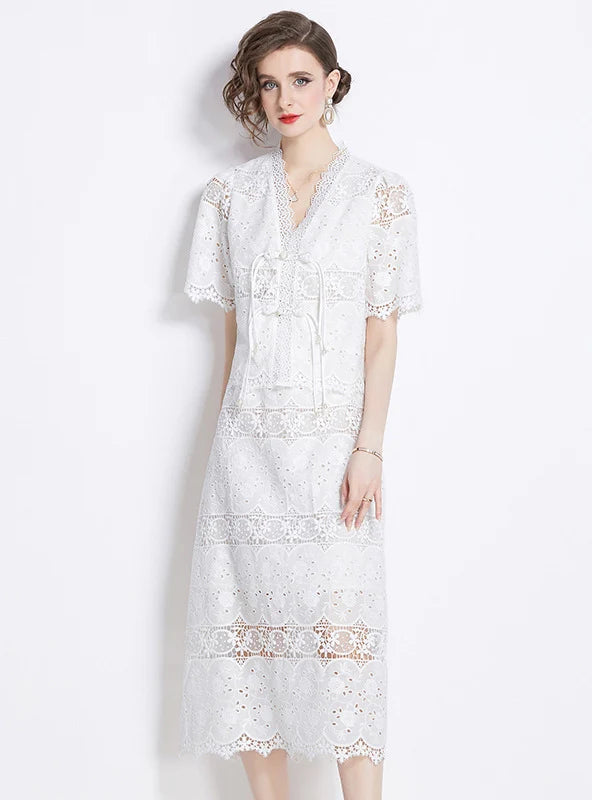 V-NECK SHORT-SLEEVED SHIRT+SKIRT TWO-PIECE SUIT Rugged Women's Outdoor 