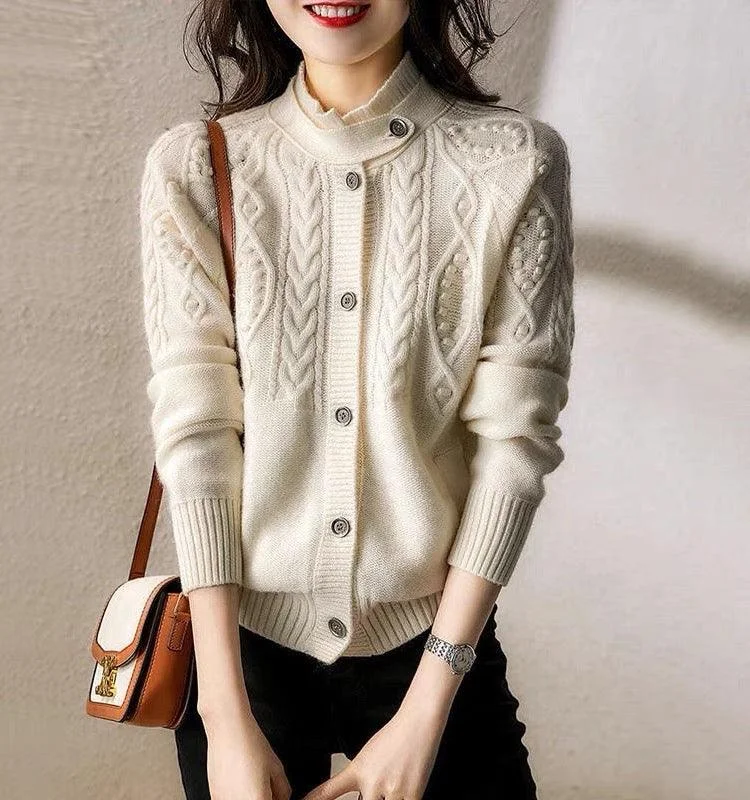 Beret Woolen Statement Cardigan Scandinavian