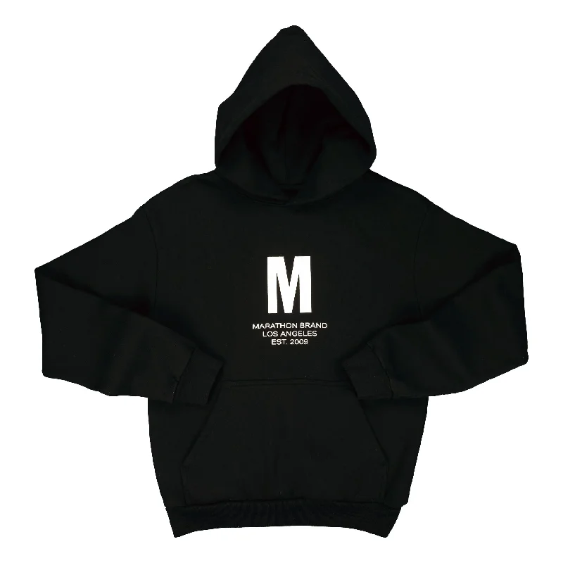 Big M Hoodie - Black/White Polished Women's Silk