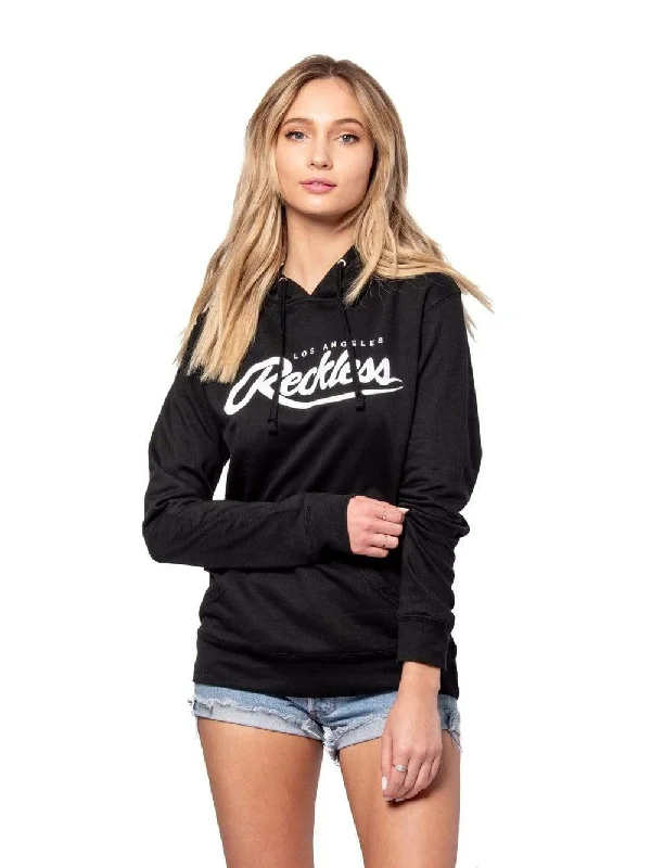 Big R Script Jr Hoodie - Black/White Vintage Women's 1970S 