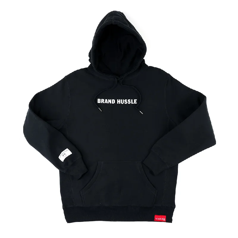 Brand Hussle (Victory Flags) Hoodie - Black/White Tough Women's Military - inspired