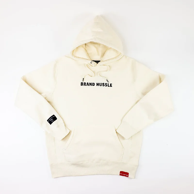 Brand Hussle (Victory Flags) Hoodie - Bone/Black Elegant Women's 