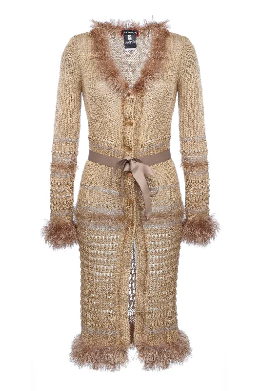 Camila Camel Handmade Knit Cardigan-Dress Australian Beach