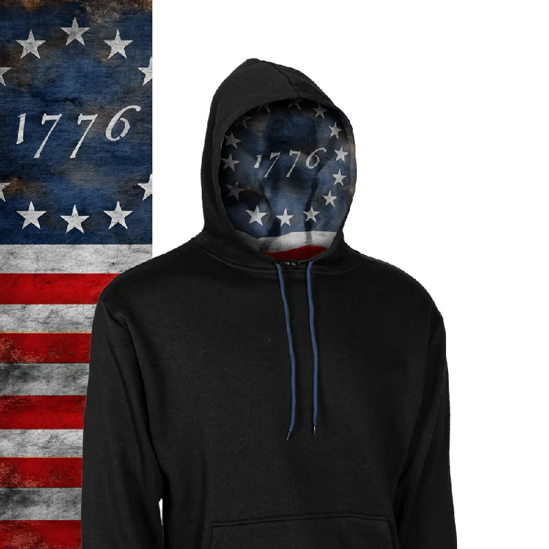 Classic Lined Hoodie | 1776 Flag | Black Classic Women's Pin - striped
