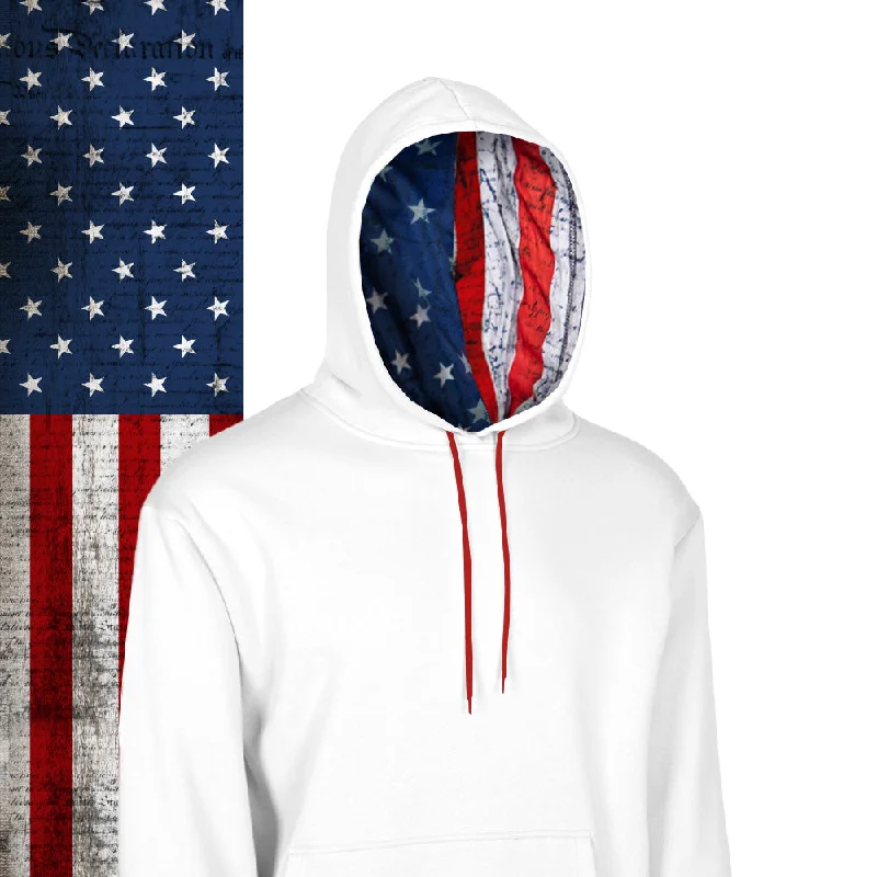 Classic Lined Hoodie | American Flag | White Bold Women's Animal Print