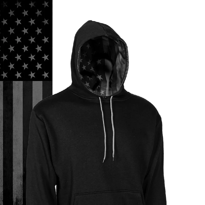 Classic Lined Hoodie | Blackout American Flag Bold Women's Statement