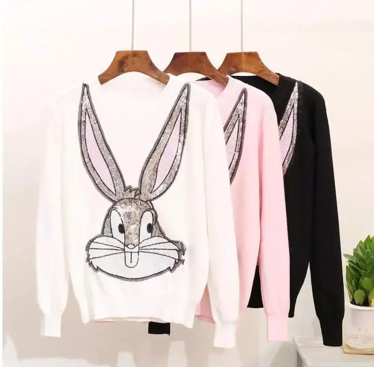 Cute Bunny Luxury Sweaters Sporty Women's Athleisure 