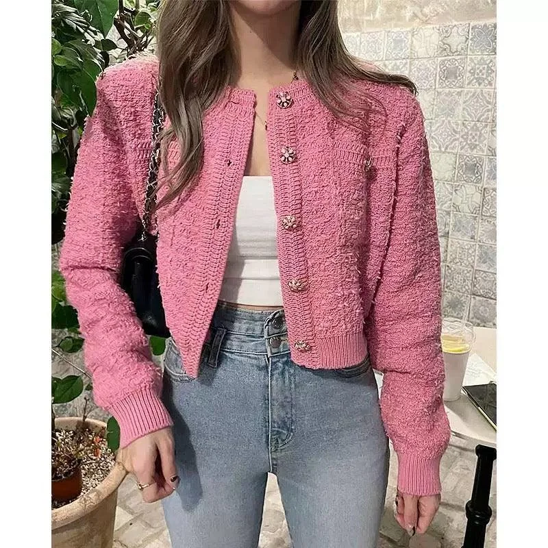 Elena Cropped Button Down Cardigan Edgy Women's Punk