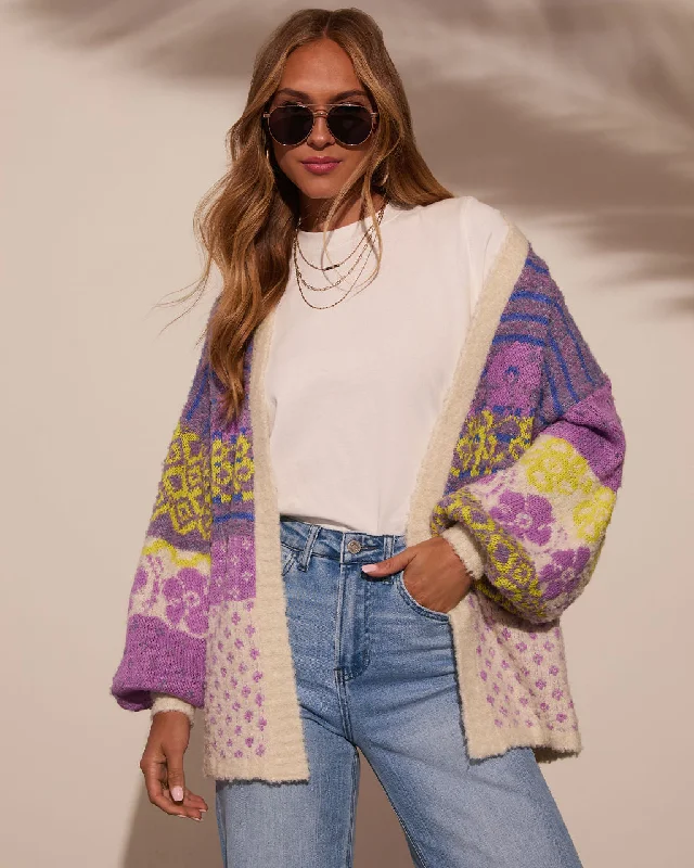 Ferrell Printed Open Front Cardigan Vacation