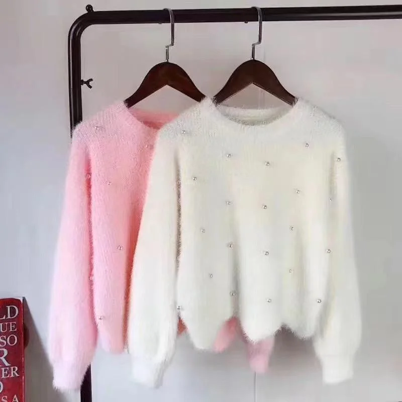 Iconic Pearled Sweater Feminine Women's Soft 
