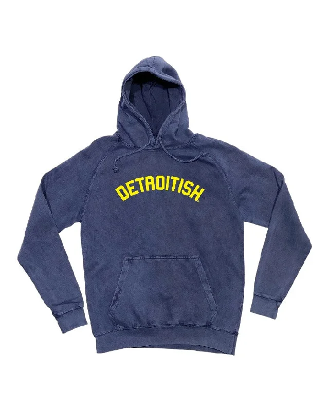 Ink Detroit Detroitish Mineral Wash Hoodie - Maize & Bluet Tough Women's Military - inspired Ink Detroit Detroitish Mineral Wash Hoodie - Maize & Bluet Tough Women's Military - inspired