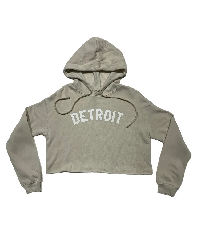 Ink Detroit Fleece Crop Hoodie - Heather Dust Monochromatic All - in - one