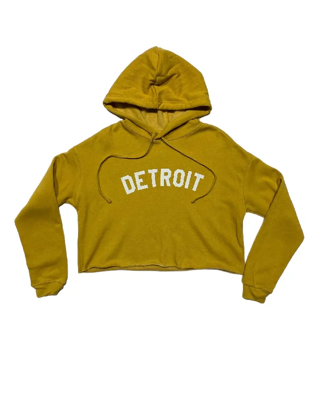 Ink Detroit Fleece Crop Hoodie - Mustard performance