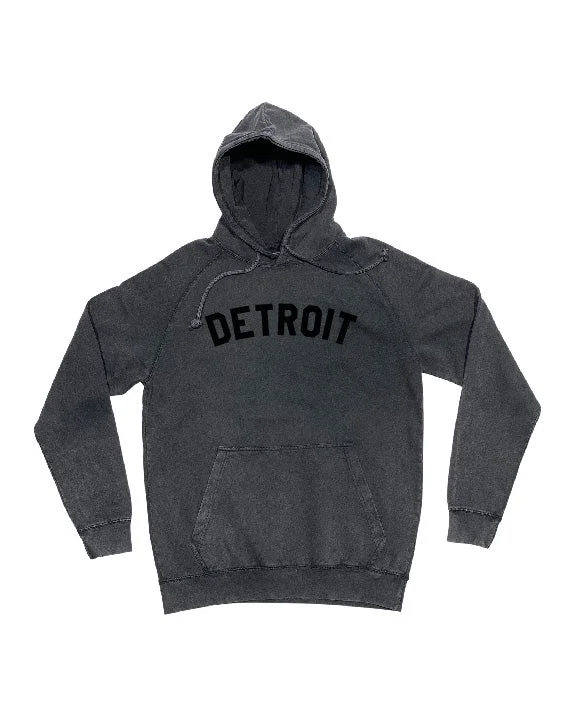 Ink Detroit Mineral Wash Hoodie - Black Sporty Women's Tennis