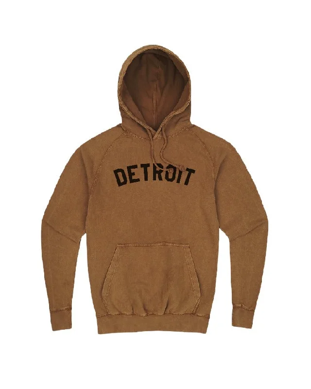 Ink Detroit Mineral Wash Hoodie - Camel Sophisticated Women's Tailored