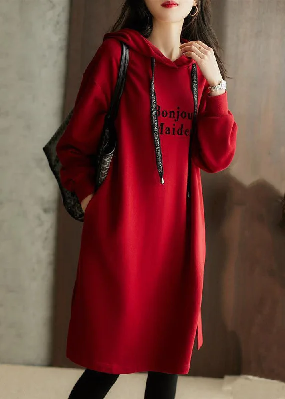 Italian Red Graphic Print Drawstring Long Hoodie Pullover Sweatshirt Long Sleeve Scandinavian Italian Red Graphic Print Drawstring Long Hoodie Pullover Sweatshirt Long Sleeve Scandinavian