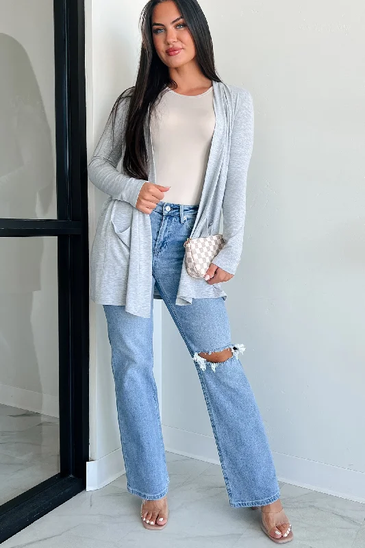 Keeping You Around Lightweight Zenana Cardigan (Heather Grey) Artistic Women's Avant - 