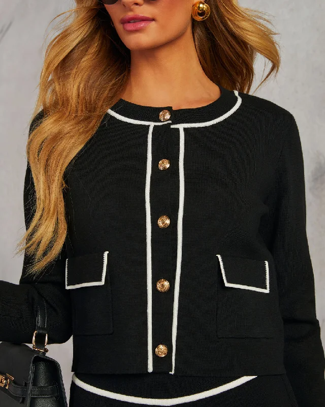 Keeting Contrast Cardigan Polished Women's Silk