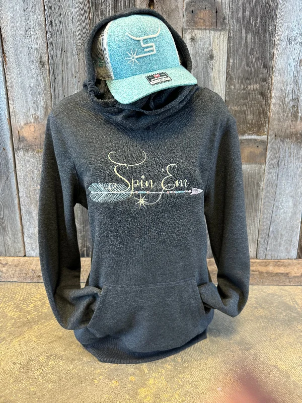Ladies Heather Grey Cowl Neck Hoodie British Gentlewoman Style