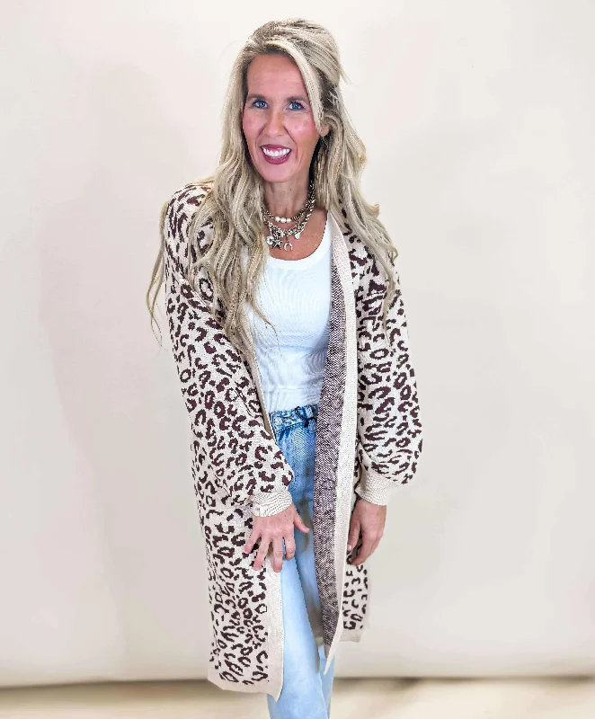 Leopard Print Open Front Cardigan Adventure