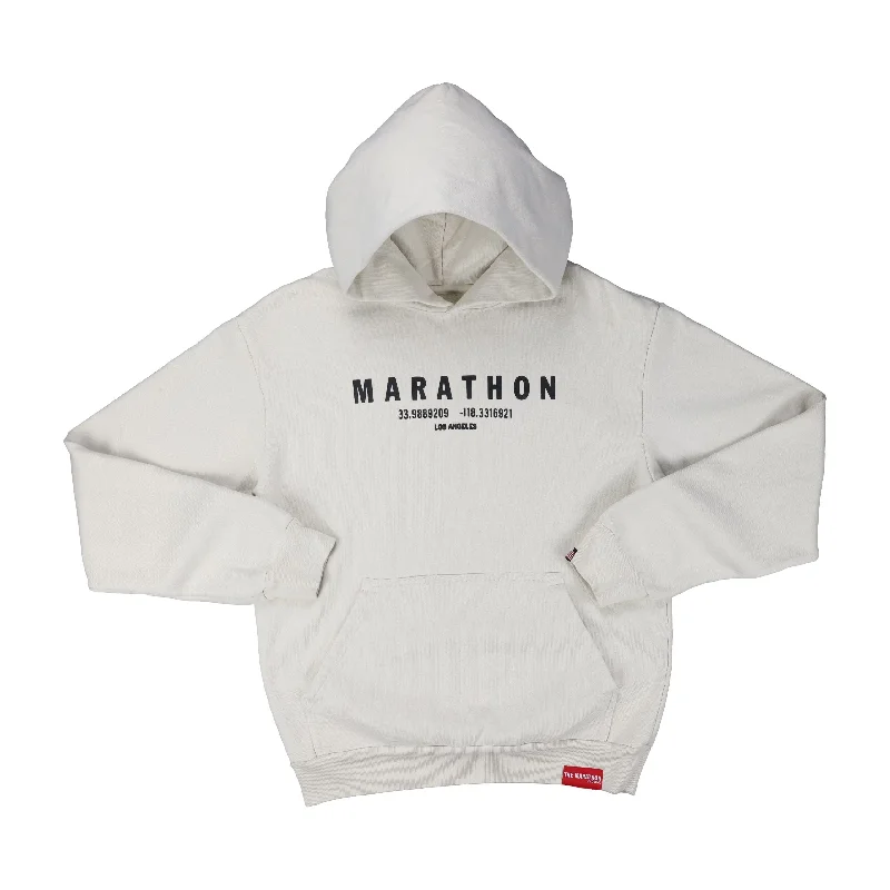 Marathon Foundation Hoodie - Bone/Black Unique Women's Upcycled