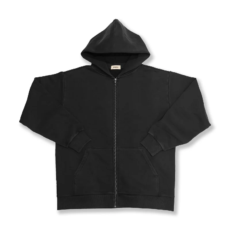Marathon Leisure Heavyweight Zip-Up Hoodie - Vintage Black Scandinavian